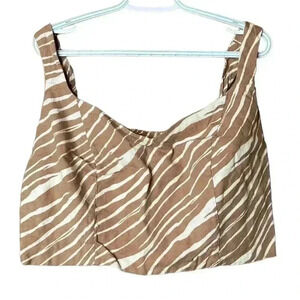 Women's zebra print size XXL crop top bralette A New Day brown and white
